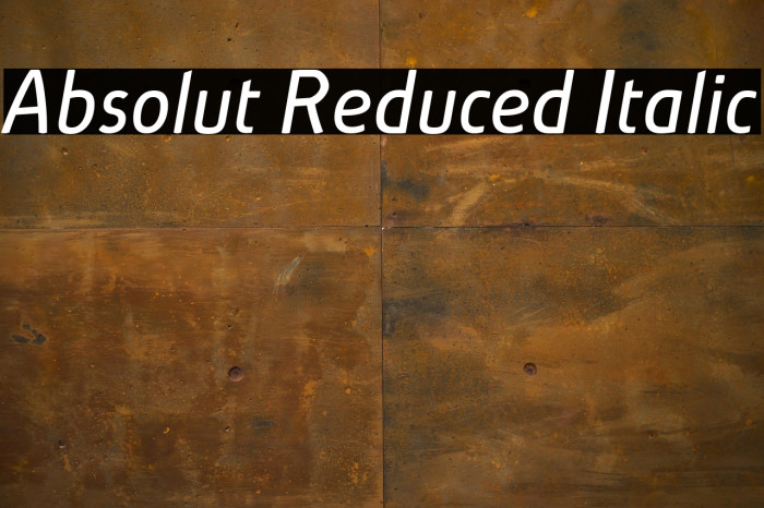 Absolut Reduced Italic Example 3