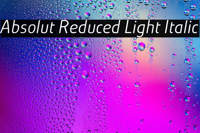 Absolut Reduced Light Italic Example 2