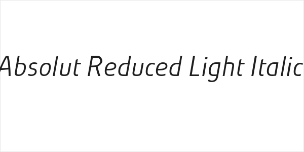 Absolut Reduced Light Italic Logo