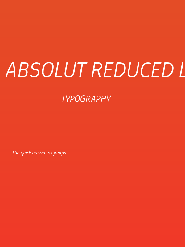 Absolut Reduced Light Italic Poster