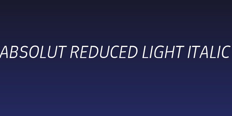 Absolut Reduced Light Italic Social Header