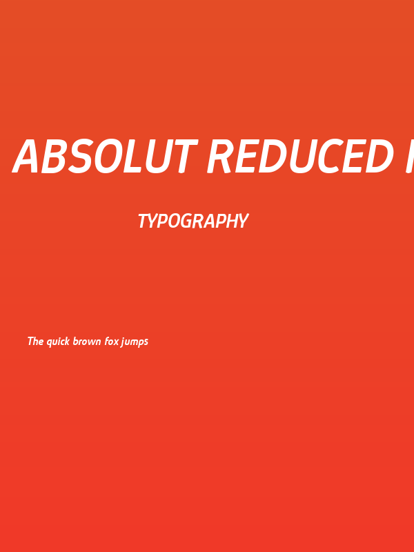 Absolut Reduced Medium Italic Poster
