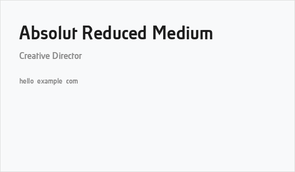 Absolut Reduced Medium Business Card
