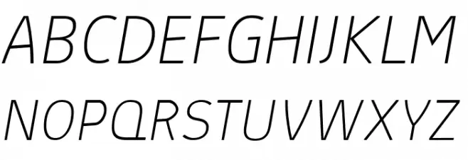 Absolut Reduced Thin Italic फ़ॉन्ट अपरकेस