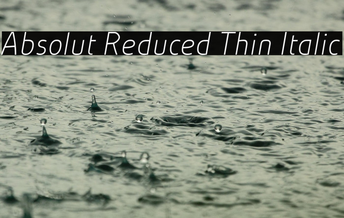 Absolut Reduced Thin Italic Example 2
