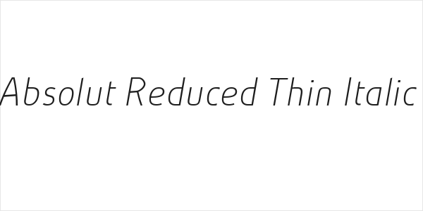 Absolut Reduced Thin Italic Logo