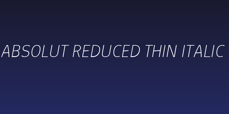 Absolut Reduced Thin Italic Social Header