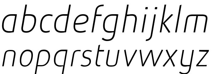 Absolut Reduced Thin Italic Font LOWERCASE