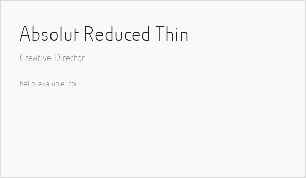 Absolut Reduced Thin Business Card