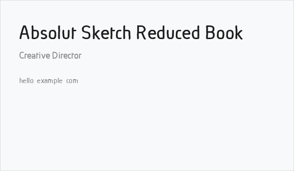 Absolut Sketch Reduced Book Business Card