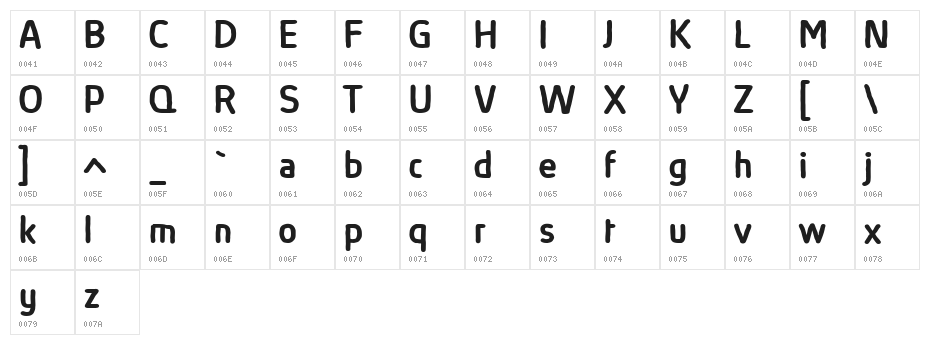 Absolut Sketch Reduced Medium Character Map