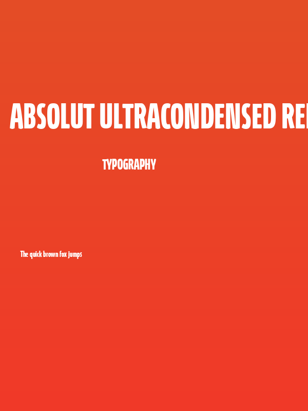Absolut UltraCondensed Reduced Bold Poster