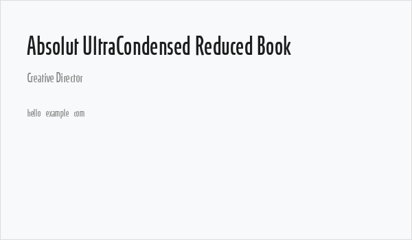 Absolut UltraCondensed Reduced Book Business Card