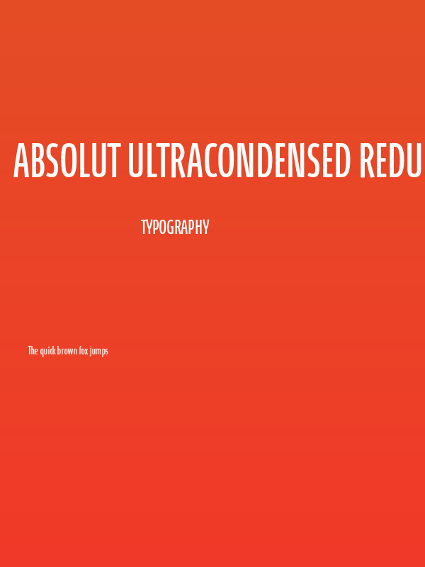 Absolut UltraCondensed Reduced Book Poster