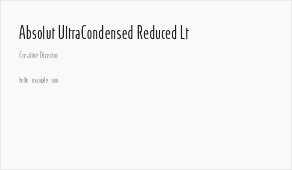Absolut UltraCondensed Reduced Lt Business Card