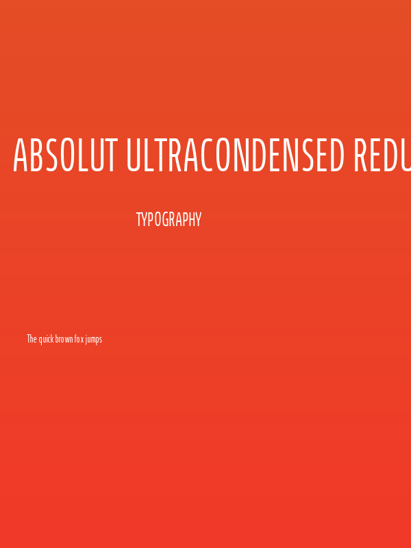 Absolut UltraCondensed Reduced Lt Poster