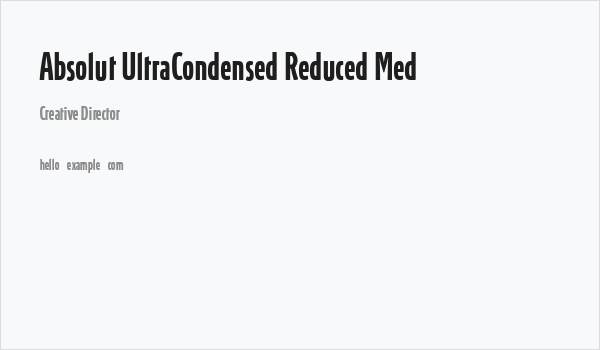 Absolut UltraCondensed Reduced Med Business Card