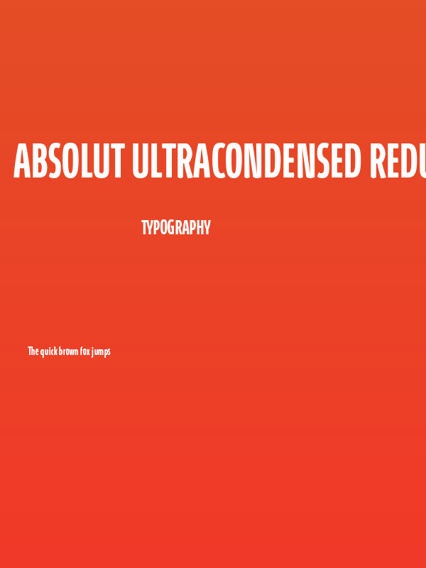 Absolut UltraCondensed Reduced Med Poster