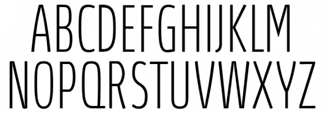 Absolut UltraCondensed Reduced Thin Schriftart Groß
