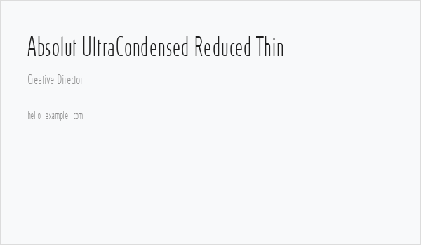 Absolut UltraCondensed Reduced Thin Business Card