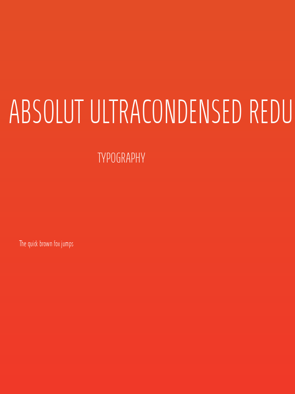Absolut UltraCondensed Reduced Thin Poster