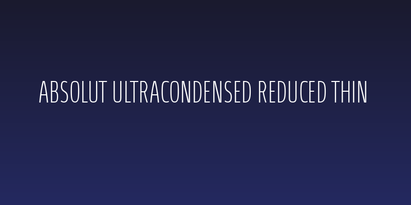 Absolut UltraCondensed Reduced Thin Social Header