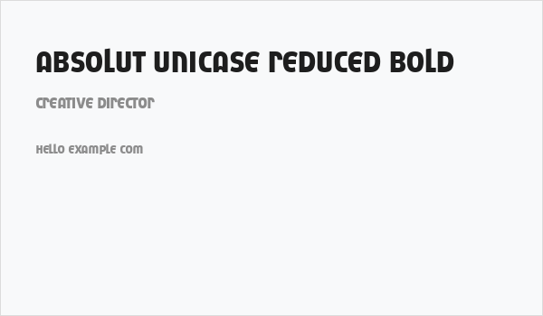 Absolut Unicase Reduced Bold Business Card