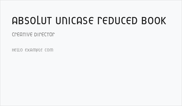 Absolut Unicase Reduced Book Business Card