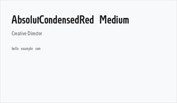AbsolutCondensedRed-Medium Business Card