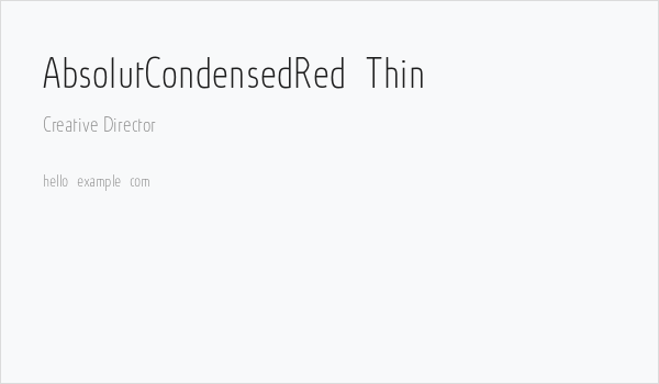 AbsolutCondensedRed-Thin Business Card