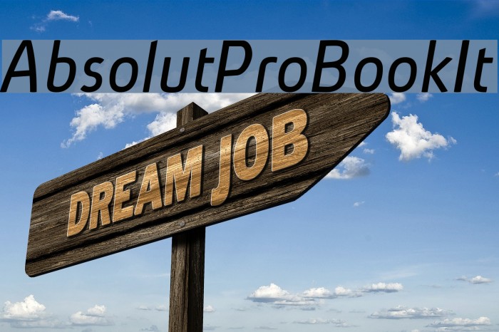 AbsolutPro-BookIt Font examples