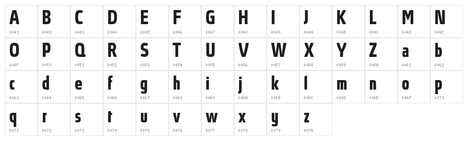 AbsolutProCond-Bold Character Map