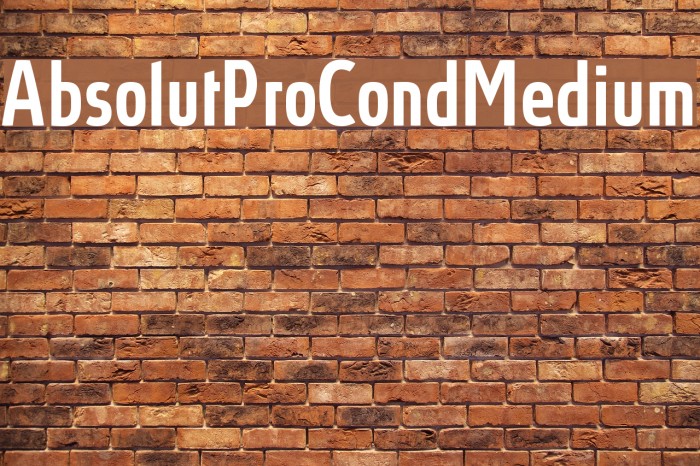 AbsolutProCond-Medium Font examples