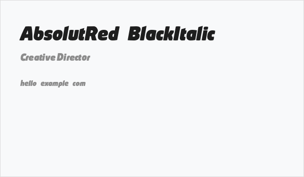 AbsolutRed-BlackItalic Business Card