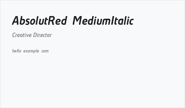 AbsolutRed-MediumItalic Business Card