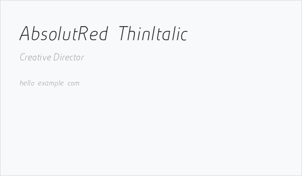 AbsolutRed-ThinItalic Business Card