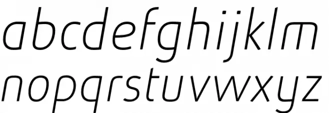 AbsolutRed-ThinItalic Caratteri MINUSCOLO