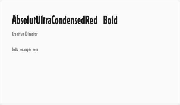 AbsolutUltraCondensedRed-Bold Business Card