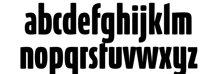 AbsolutUltraCondensedRed-Bold Font LOWERCASE