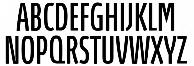 AbsolutUltraCondensedRed-Book Caratteri MAIUSCOLE