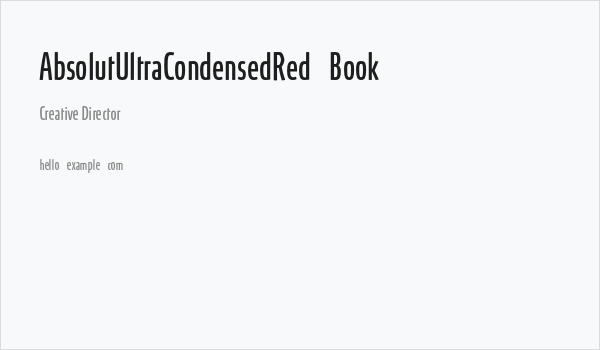 AbsolutUltraCondensedRed-Book Business Card