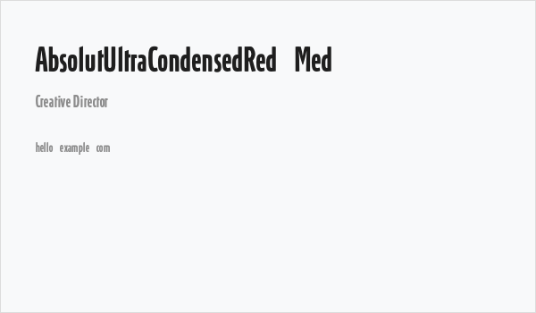 AbsolutUltraCondensedRed-Med Business Card