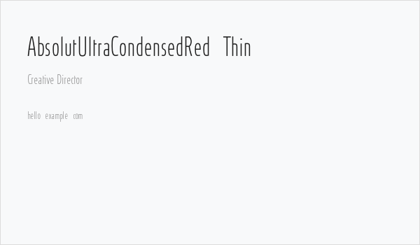 AbsolutUltraCondensedRed-Thin Business Card
