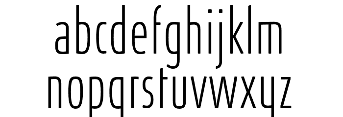 AbsolutUltraCondensedRed-Thin Font LOWERCASE