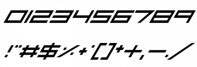 Absolute Zero Italic Font OTHER CHARS