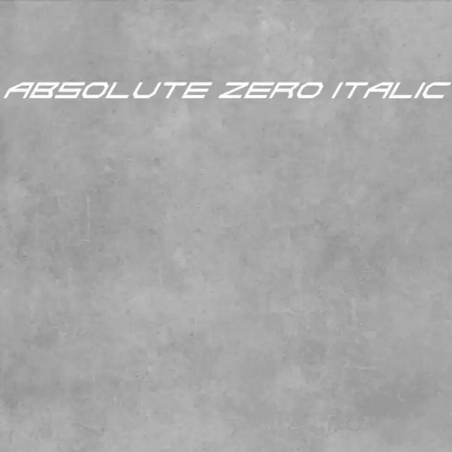 Absolute Zero Italic Font examples