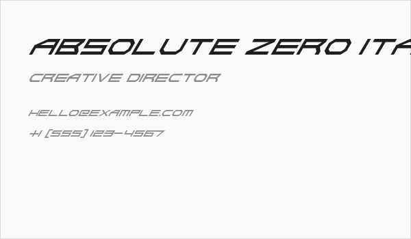 Absolute Zero Italic Business Card