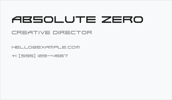 Absolute Zero Business Card