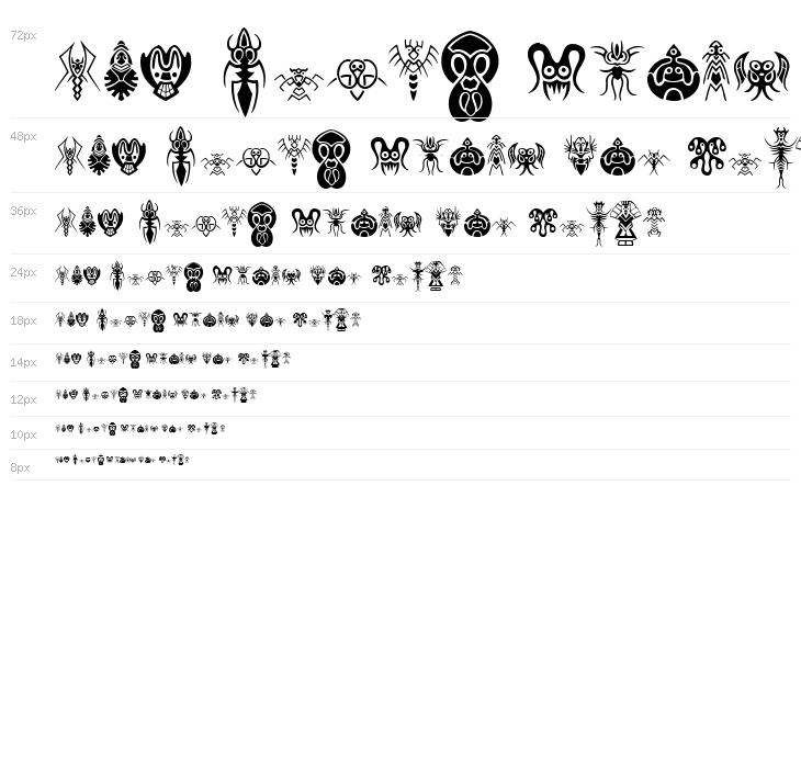 Abstract Alien Symbols Waterfall