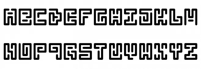 Abstract Labyrinth Rounded फ़ॉन्ट अपरकेस
